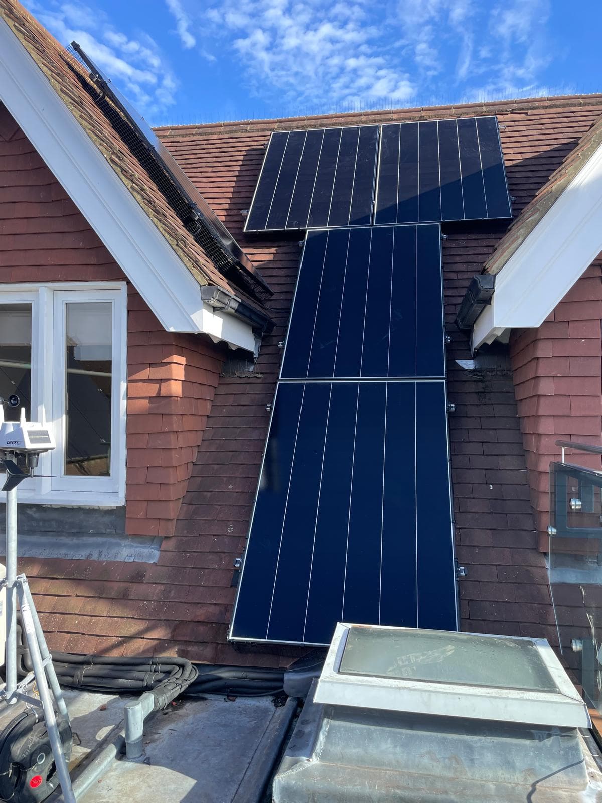 Solar panels installed on residential roof