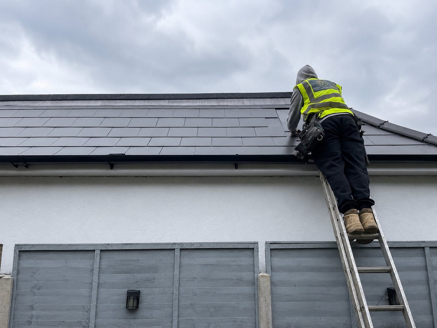 Britannia Energy installer working on a rooftop
